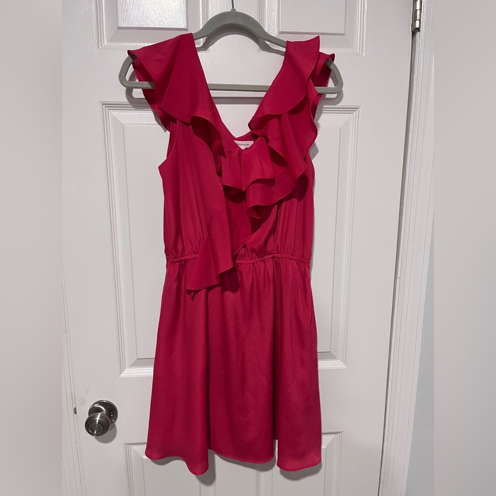 BCBG Pink Ruffle Mini Dress